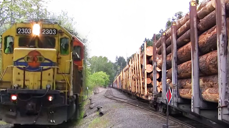 5 Engine Portland Western Logging Freight | Train Fanatics Videos