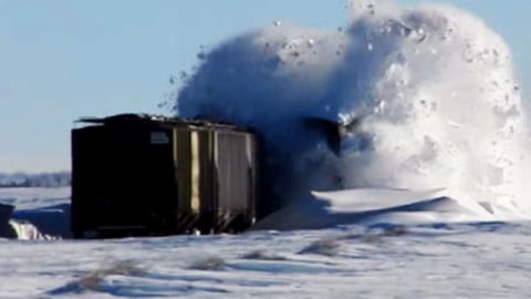 Snow Blasts Parked Freight Cars | Train Fanatics Videos