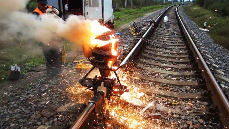 Fascinating Exothermic Track Welding Video Using Thermite | Train Fanatics Videos