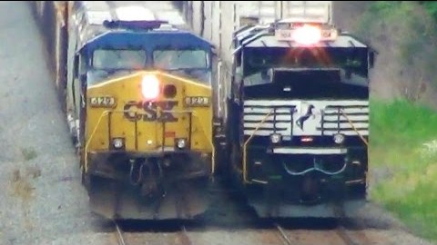 CSX And NS Mixed Freights Race At A Snails Pace | Train Fanatics Videos