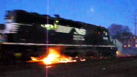 Norfolk Southern Locomotive Showers Sparks! | Train Fanatics Videos