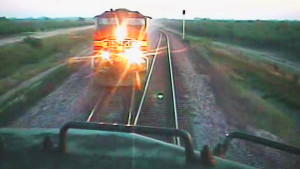 Near Head-On Collision Of BNSF Freight Trains