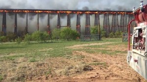 Burning 900 Foot Train Trestle Collapses