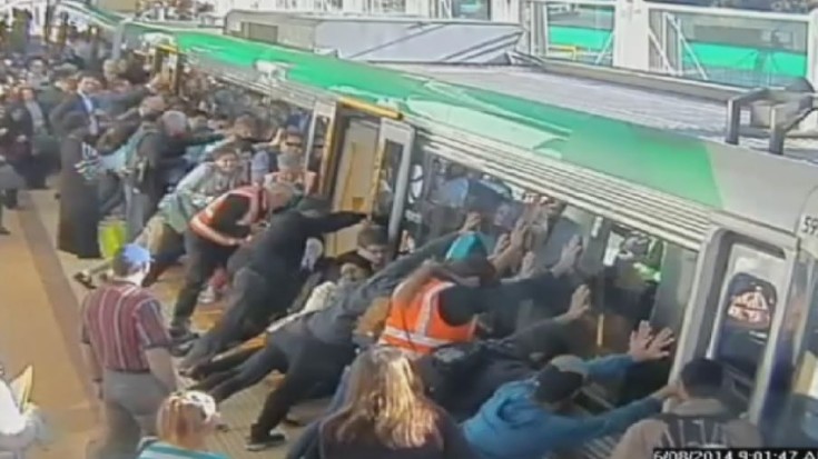 Commuters Free Man Trapped Between Train And Platform! | Train Fanatics Videos