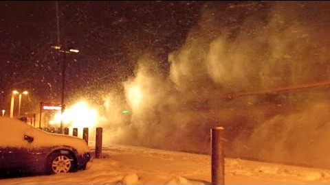 High Speed Amtrak’s Blast Snow At Night! | Train Fanatics Videos
