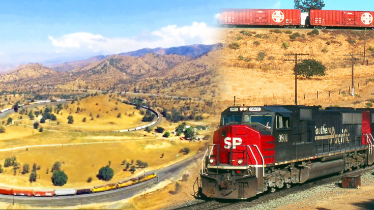 Sped Up Freight Conquers Tehachapi Loop | Train Fanatics Videos