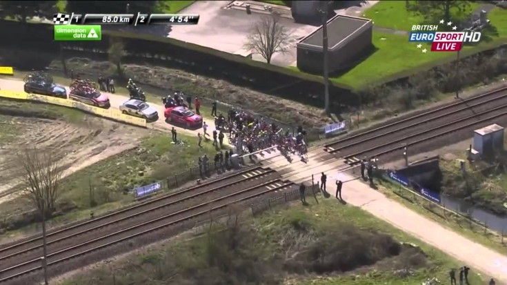 TGV Hi Speed Train Disrupts Bicycle Race! | Train Fanatics Videos