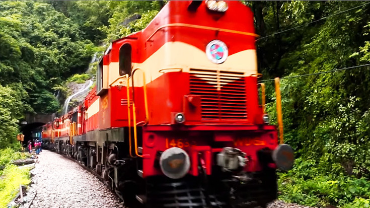 Breath-taking Train Ride Under Dudhsagar Falls! | Train Fanatics Videos