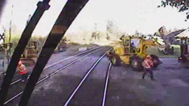 Locomotive Smashes Construction Equipment|Cab View! | Train Fanatics Videos