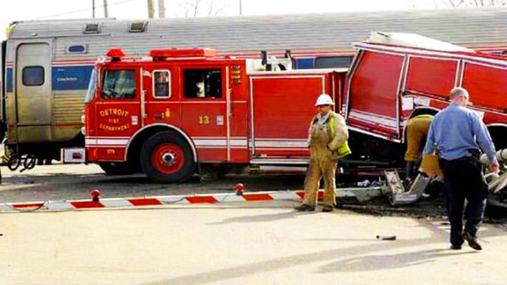 Hook And Ladder Fire Truck VS Amtrak | Train Fanatics Videos