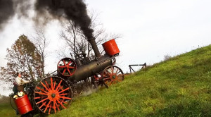 Steam Traction Engine Takes On Steep Hill!