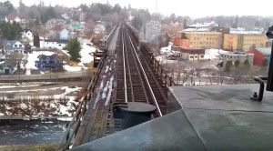CN Engineer Is Not Afraid Of Heights On The Parry Sound Trestle