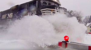 Norfolk Southern Engine Sends Snow Flying And Gets The Job Done!