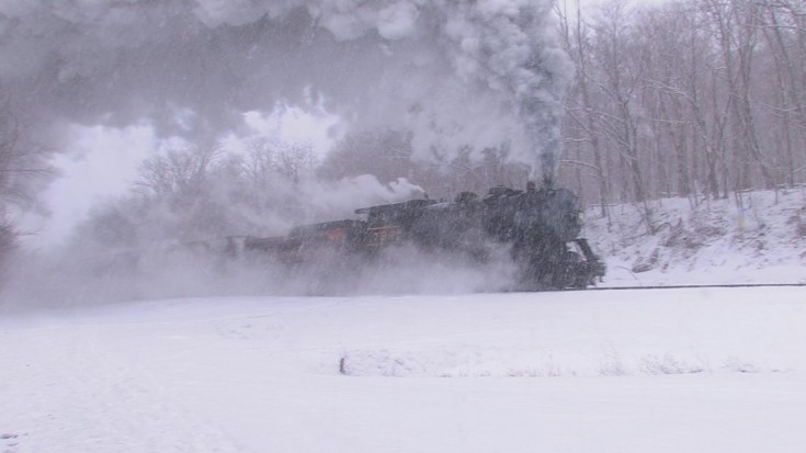 Winter  Showcases Western Maryland’s #734 Steam Locomotive! | Train Fanatics Videos