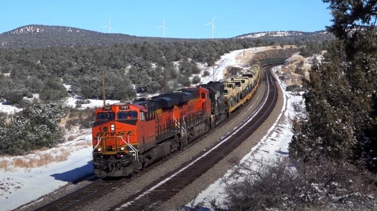 BNSF Military Freight In Northern Arizona | Train Fanatics Videos