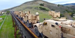 Military Transport Train From Above