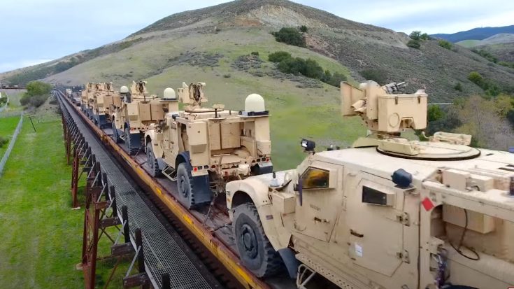 Military Transport Train From Above