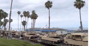 BNSF Hauling Military Vehicles