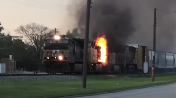 Flaming Freight Just Keeps Moving On | Train Fanatics Videos