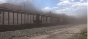 Norfolk Southern Coal Train Blankets Town