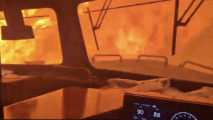 Canadian National Freight Engulfed In Flames